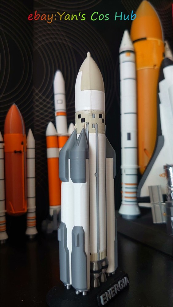 1:400 Scale Soviet Space Shuttle Booster Rocket Energia 3D Printed Model