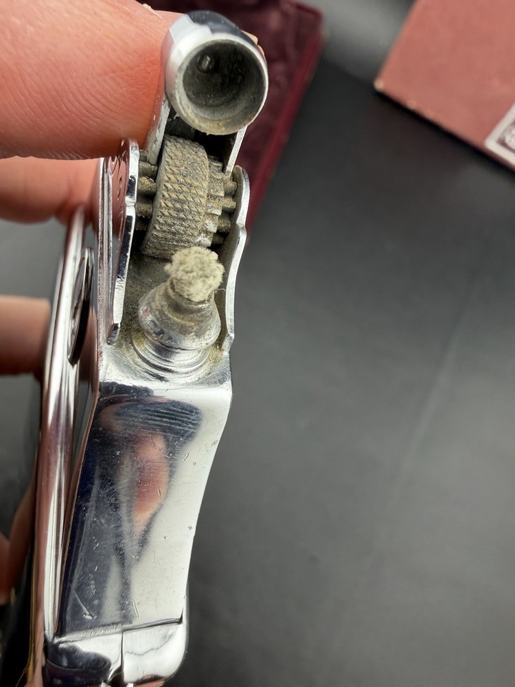 Ronson Mastercase Cigarette Case Lighter Combo Black Enamel Art Deco UNTESTED