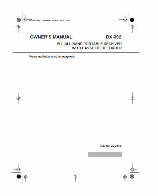 RADIO SHACK DX-392 INSTRUCTION OPERATING MANUAL