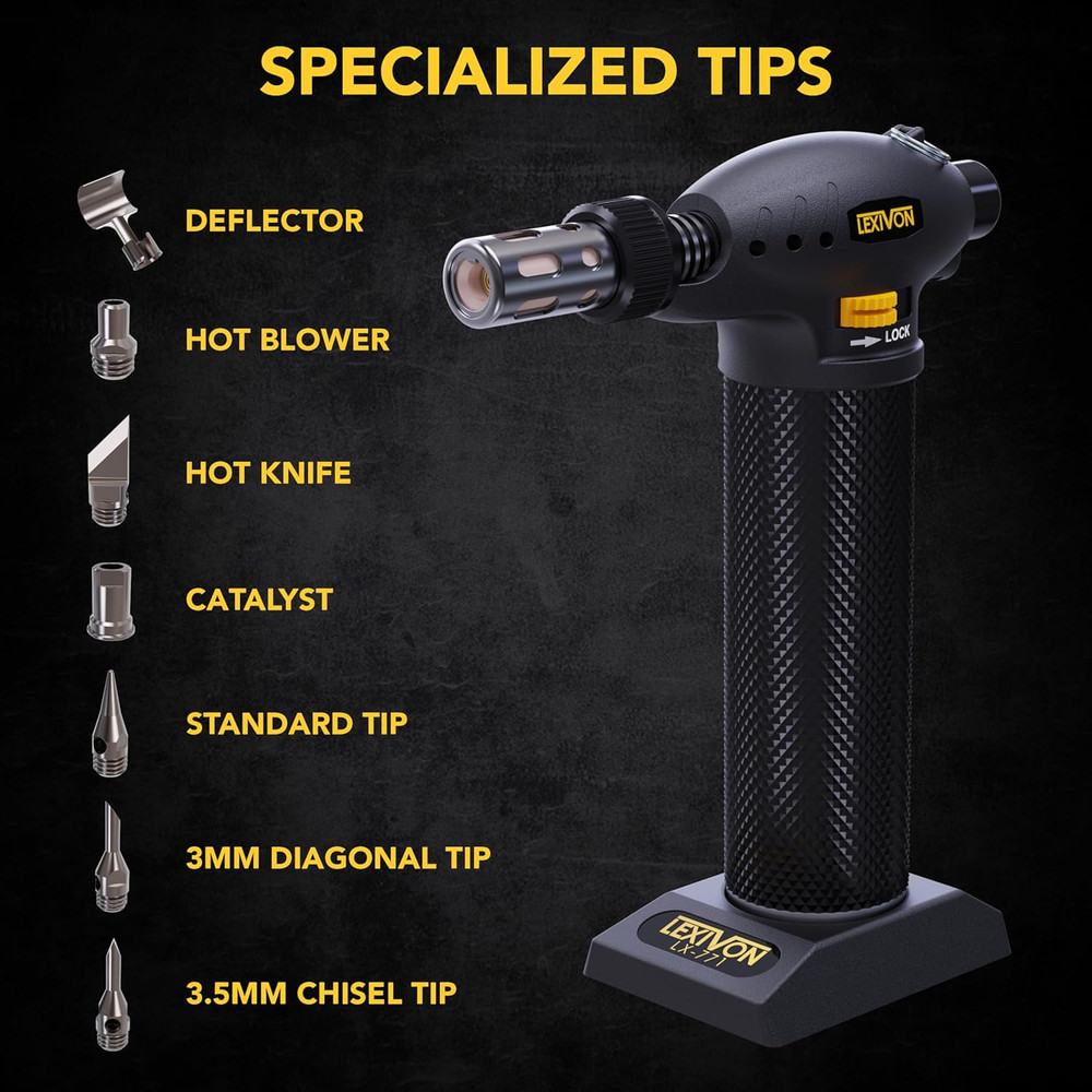 LEXIVON Butane Torch Multi-Function Kit | Premium Self-Igniting Soldering Statio
