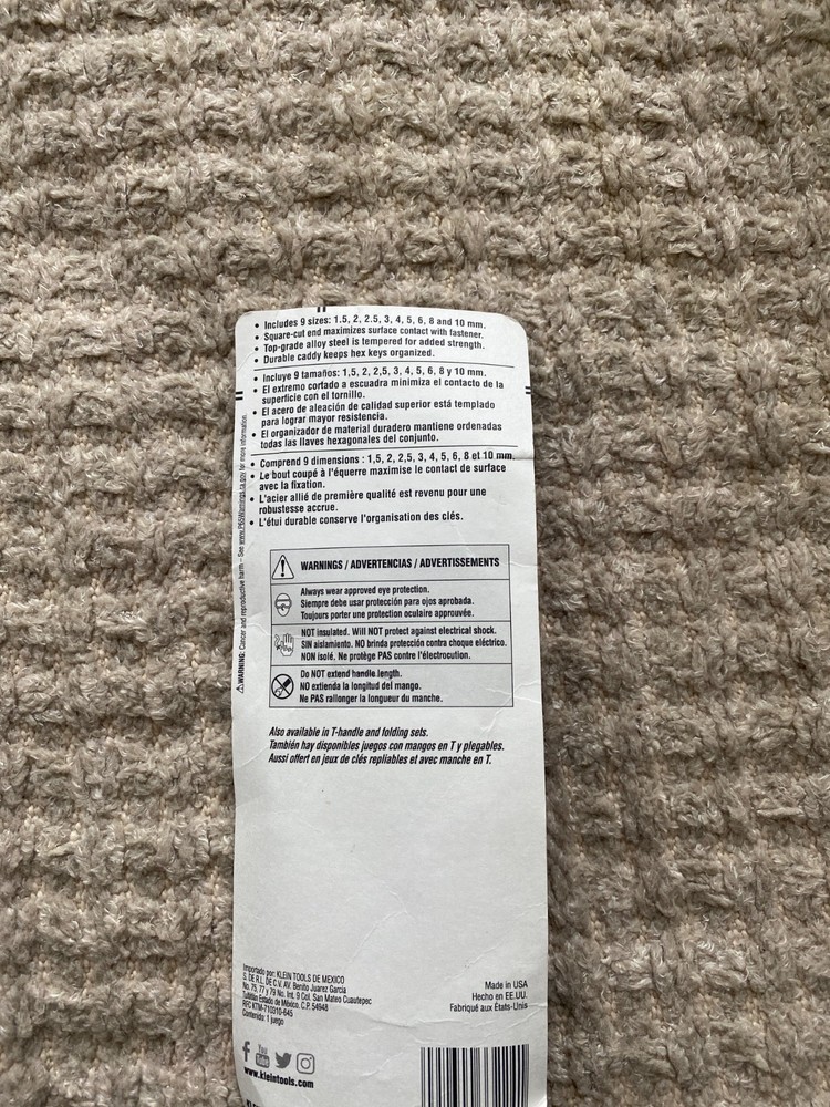 Klein Tools hex key set LMK10