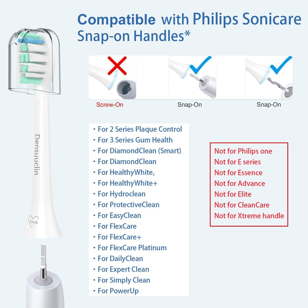Replacement Toothbrush Heads for Philips Sonicare Replacement Heads, Replace...