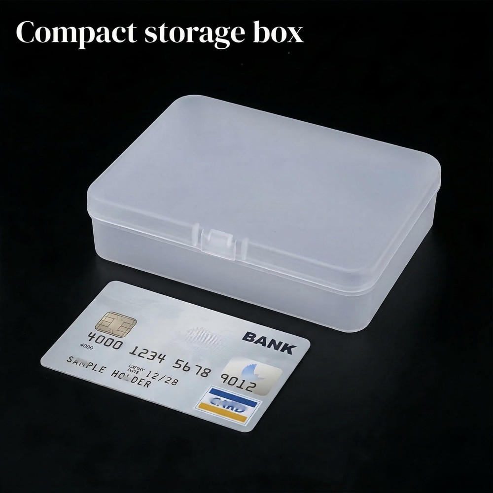 12 Pieces Rectangular Empty Mini Clear Plastic Organizer Storage Containers w...