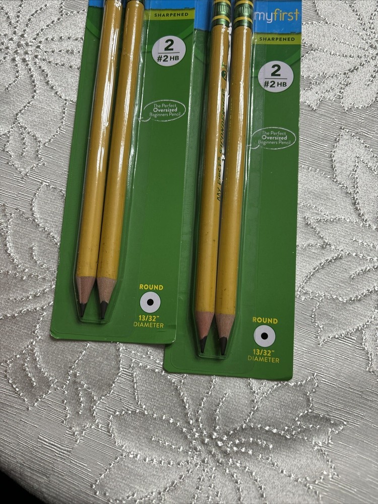 My First Ticonderoga #2 Large Oversized Pencils Total 4 Sharpened 2 Pack