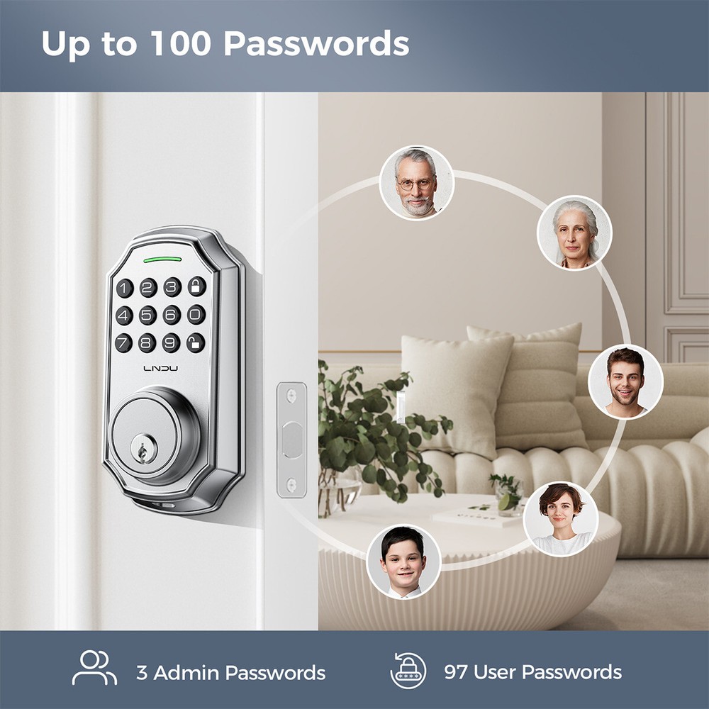 ARPHA Smart Security Keyless Entry Deadbolt Lock Set Combination Lock 100+ Codes