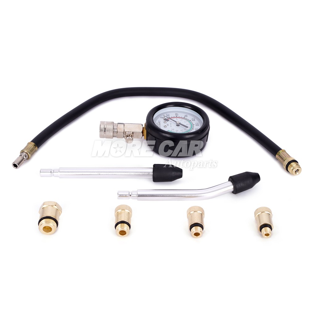 8 pcs Petrol Cylinder Compression Tester Engine Kit Gauge Tools Automotive