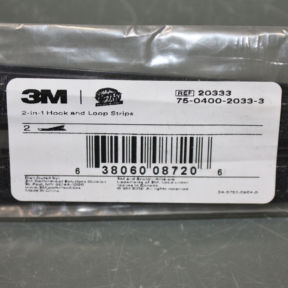 (6) 3M Scotch-Brite Mop Frame Hook And Loop Replacement Strips 20333, 1" x 14"