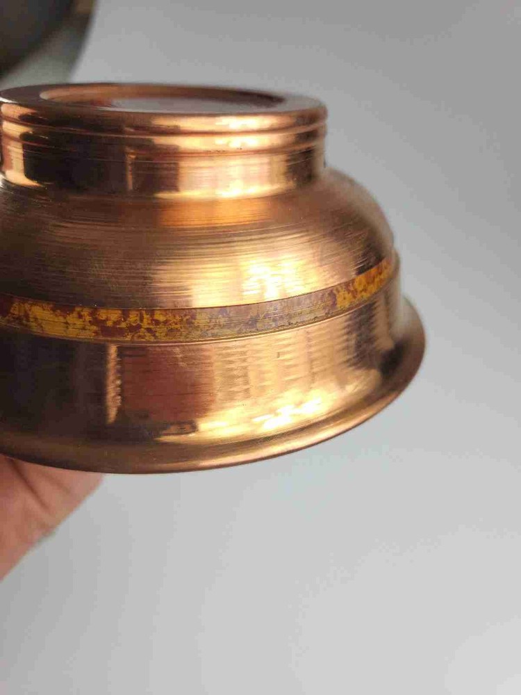 Vintage Solid Copper Bowl Dish With Raised Base 6" Bowl