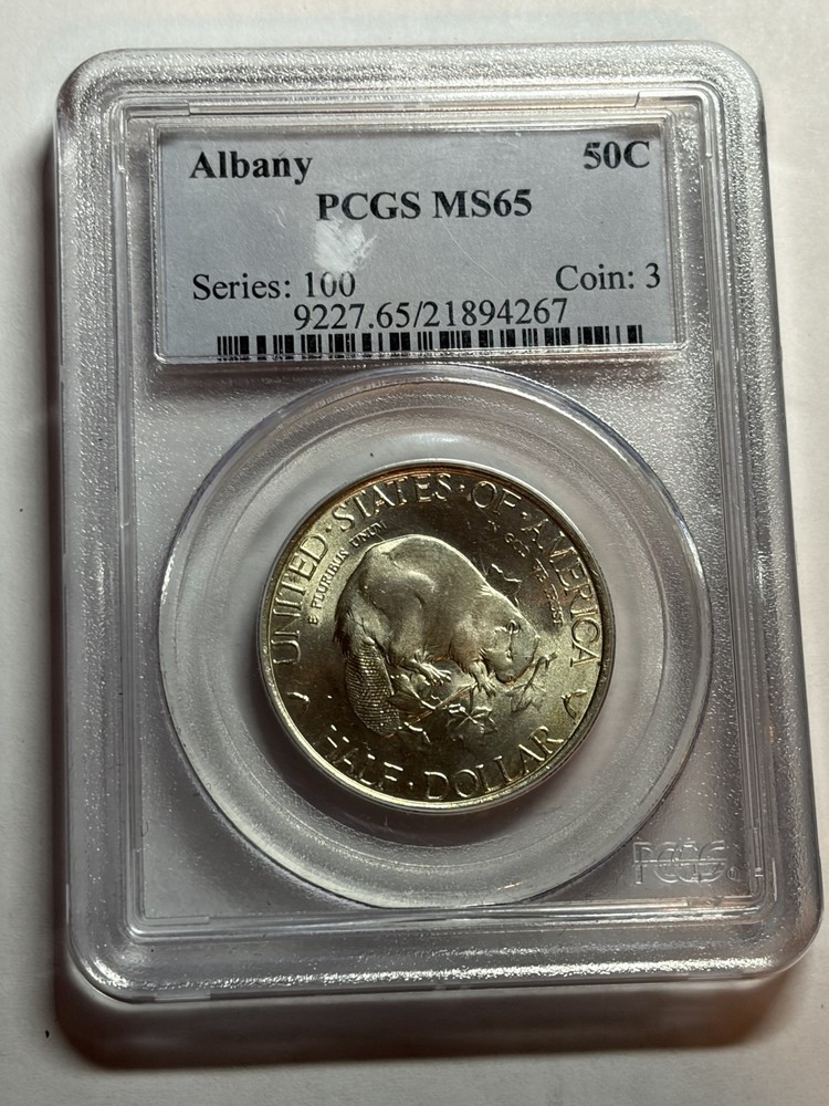 1936 Albany Commemorative Half Dollar PCGS MS65 Blast White