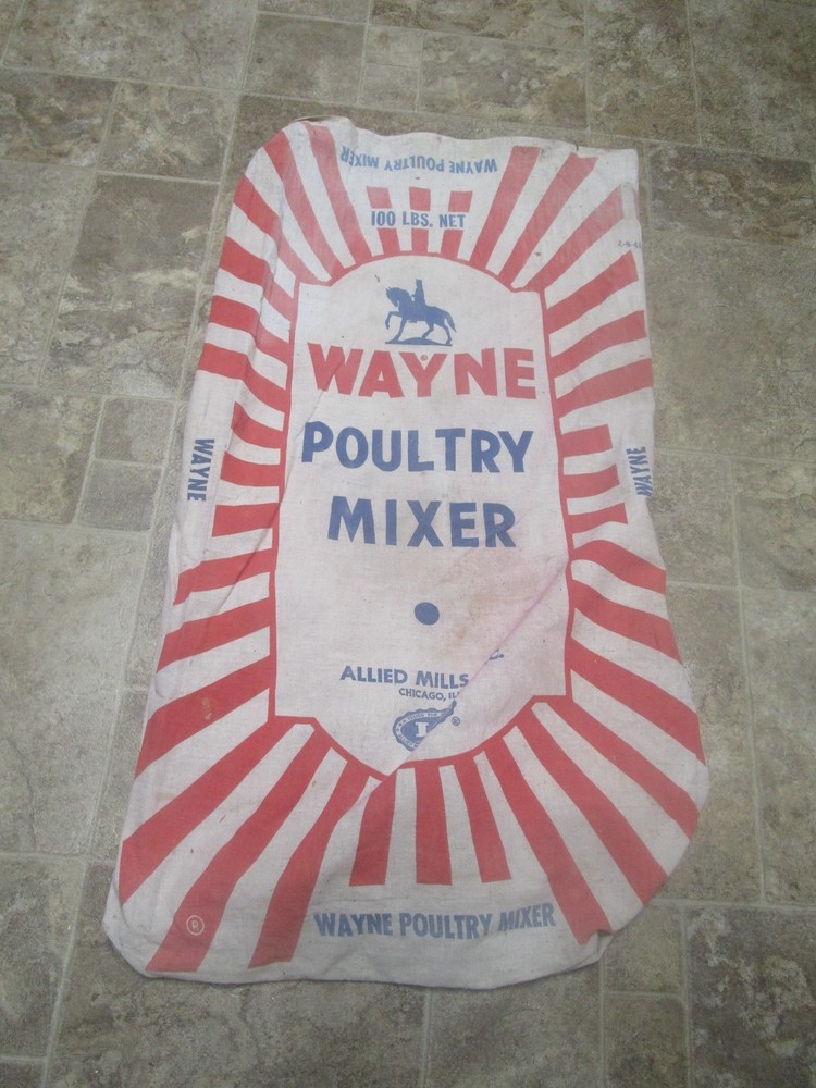Vintage Wayne Feeds seed bag sack