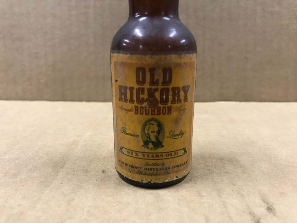 Vintage Old Hickory Bourbon Empty Mini Bottle