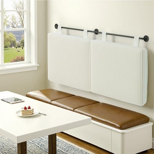Headboard Size，Modern Wall Mounted Headboards with LED Light for Queen White