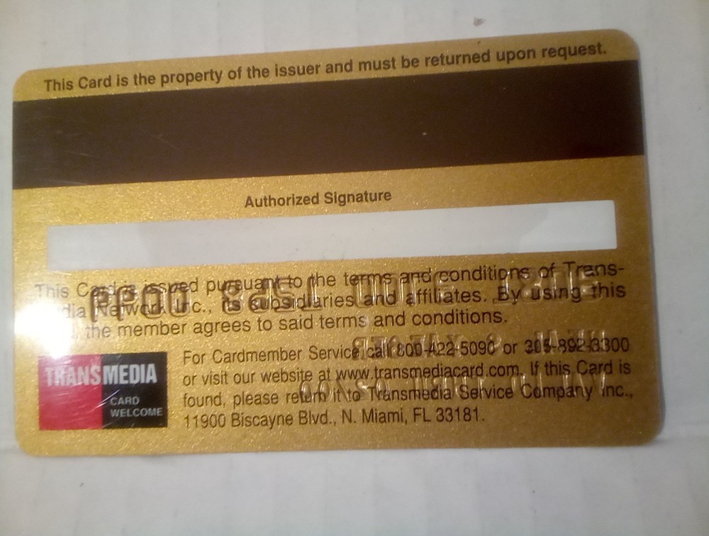 Transmedia Charge Card EXPIRED 2000
