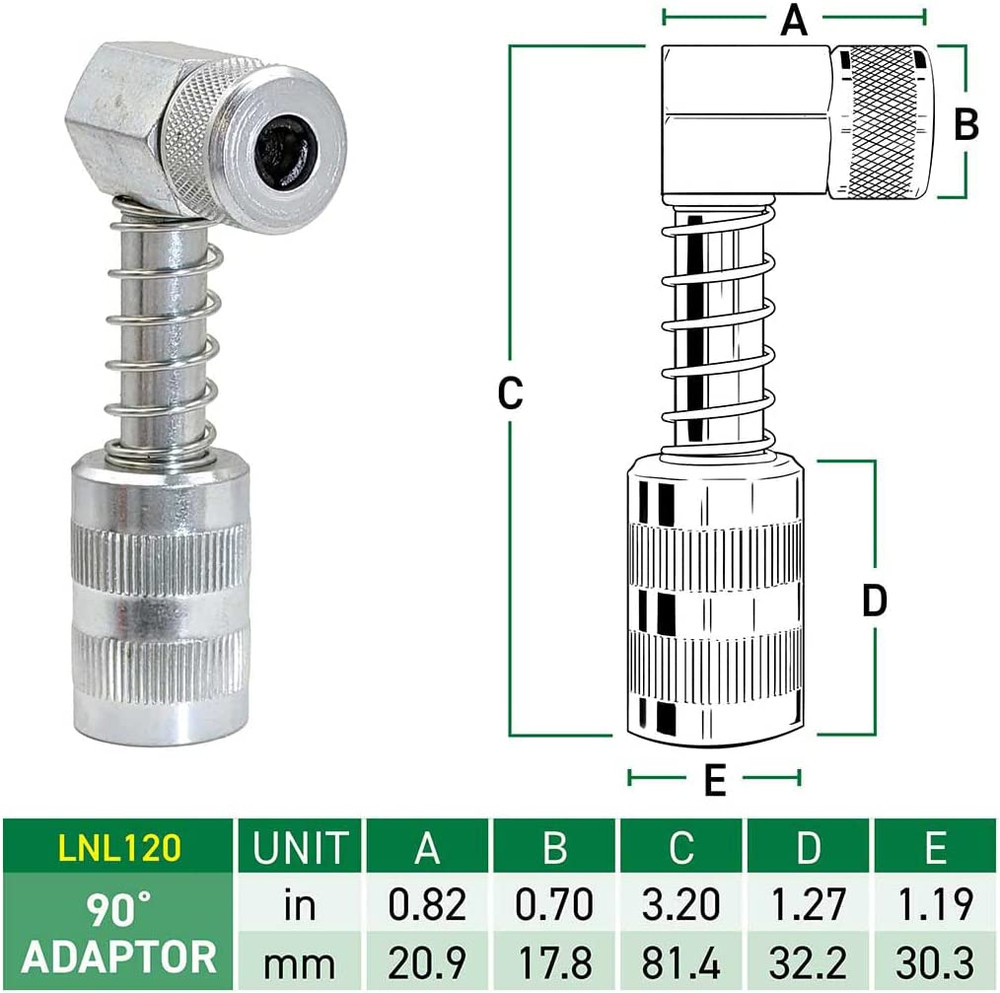 90 Degree Grease Coupler Adapter