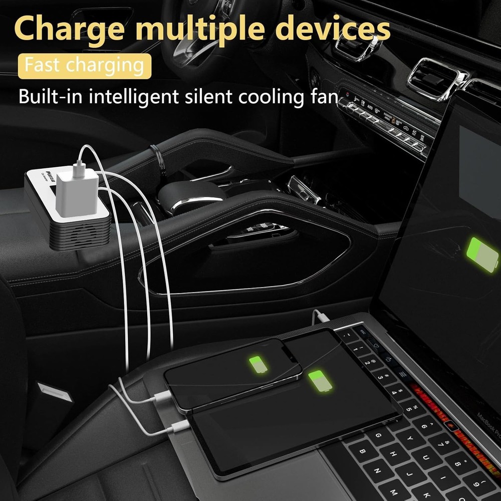 High-Efficiency 200W Car Power Inverter - Safe Charging Solution for Electronics