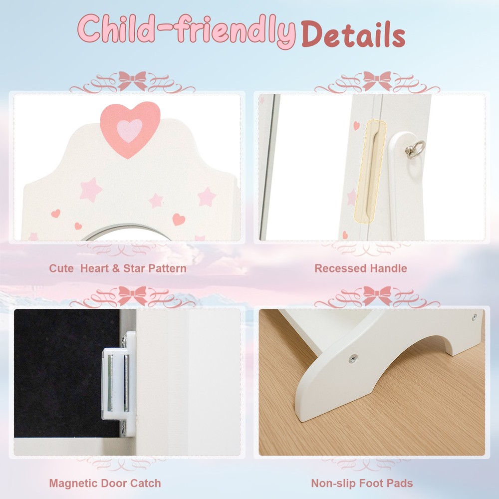White, heart-patterned, MDF (medium-density fiberboard) spray-painted