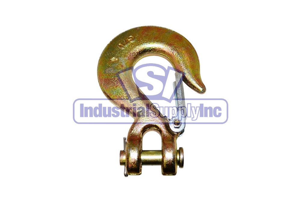 G70 Hook | Slip | 3/8" | Clevis Style | With Safety Latch | 8 Pack