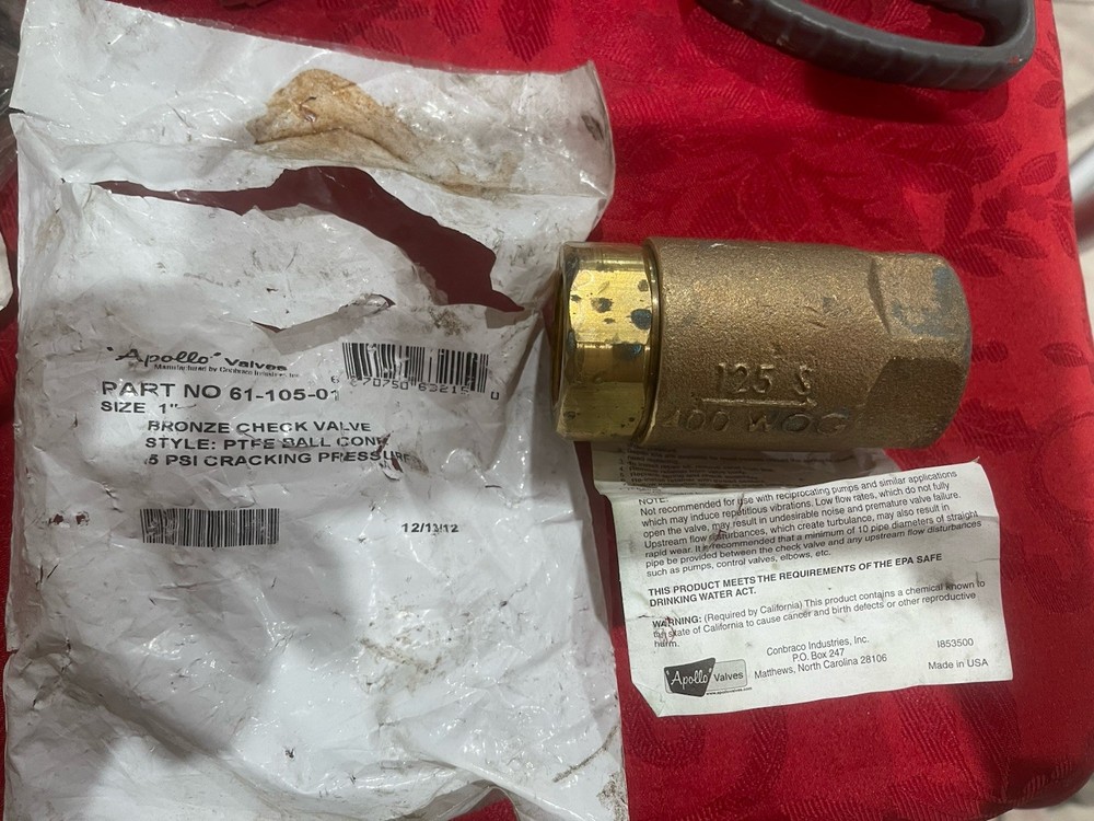 Apollo Valves 61-105-01: 1” Threaded Bronze Spring Check Valve