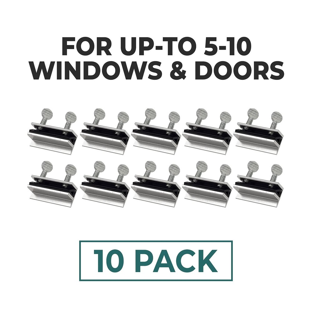 Window Locks, 10 Pack for Vertical and Horizontal Large, Metal - Large