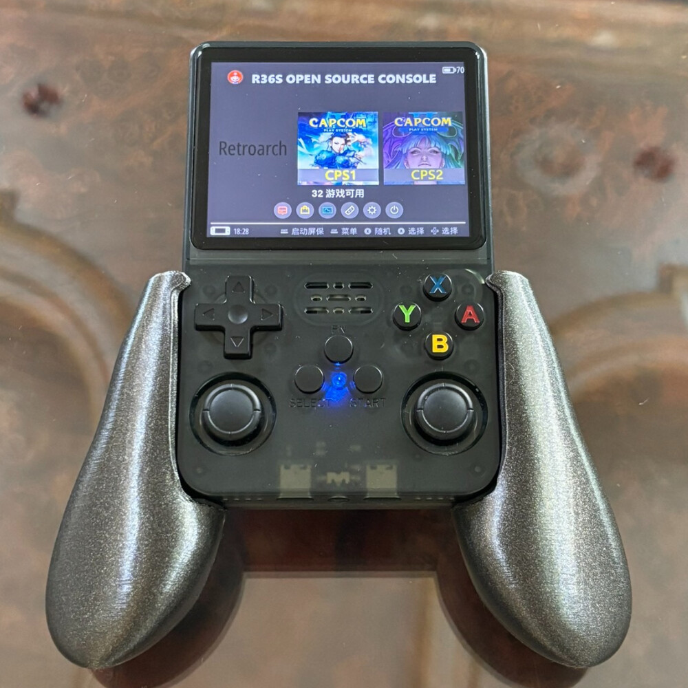 3D Printed Handhold Controller Holder Grip Handle For R36S Retro GAME CONSOLE