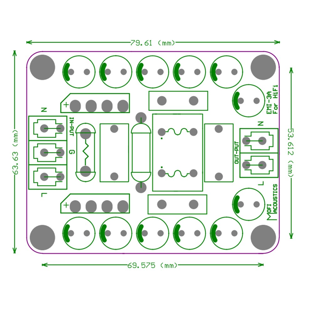 1pc HiFi AC Power Line Single EMI Filter Module 660W Version Kit DIY