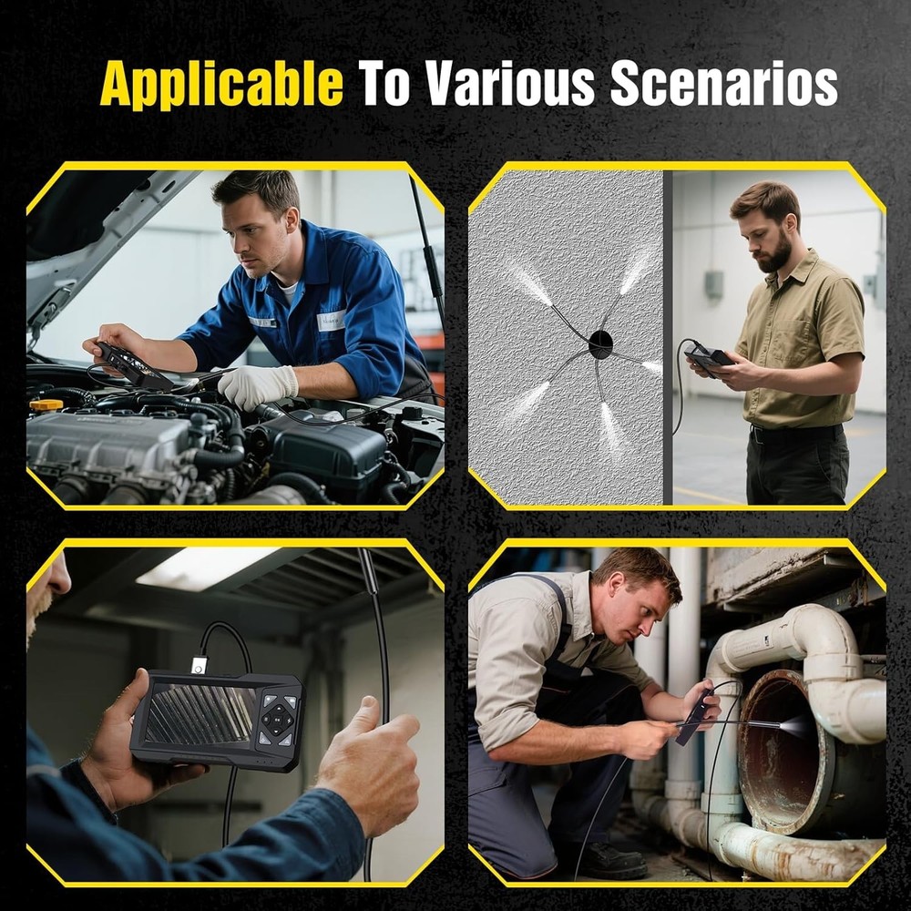 Comprehensive 1080P Endoscope Camera Kit - 4.3" IPS Display & 2 Adjustable LEDs