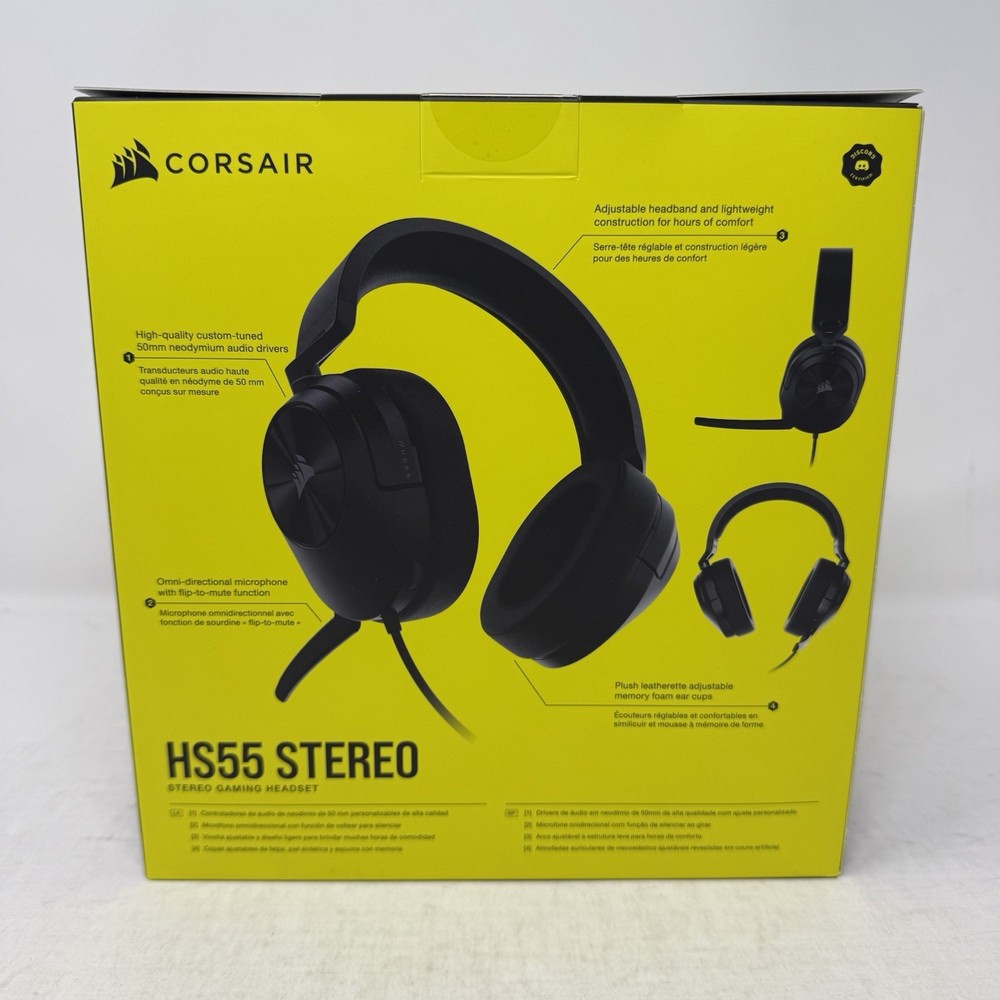 CORSAIR HS55 Stereo Gaming Wired Headset, Multi-Platform Compatible, NEW SEALED