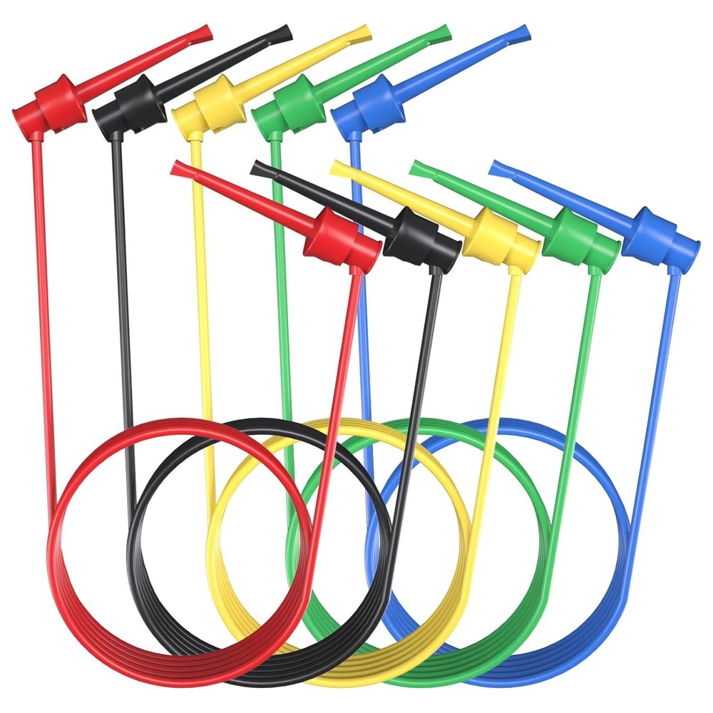 5PCS Dual IC Hook Clips - Flexible Silicon Leads for Electronic Testing