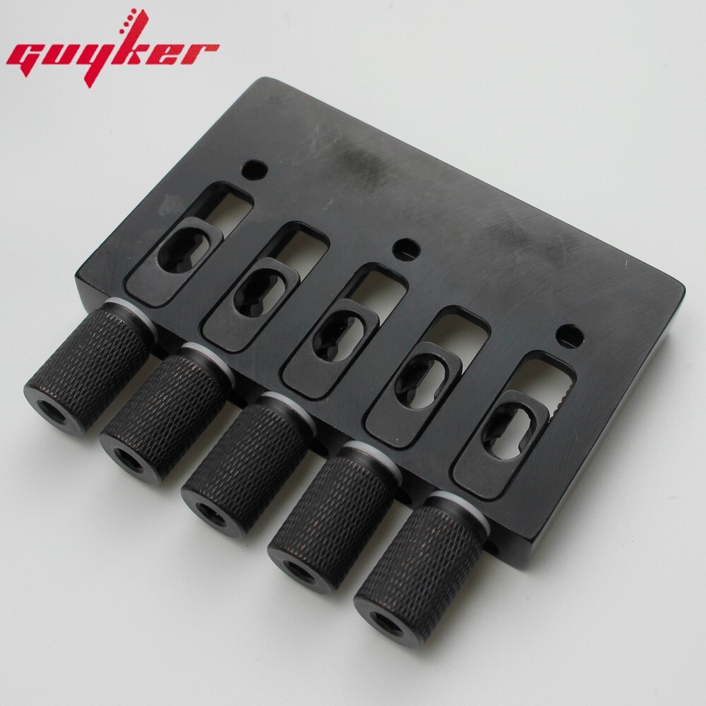 5 String Slightly Adjustable String Spacing Headless Bass Bridge Black Base CNC