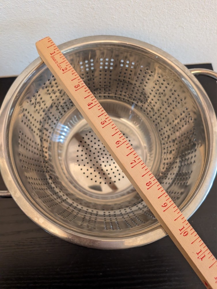 Colander 10.25” Strainer Heavy Duty Metal Footed Base Two Handles