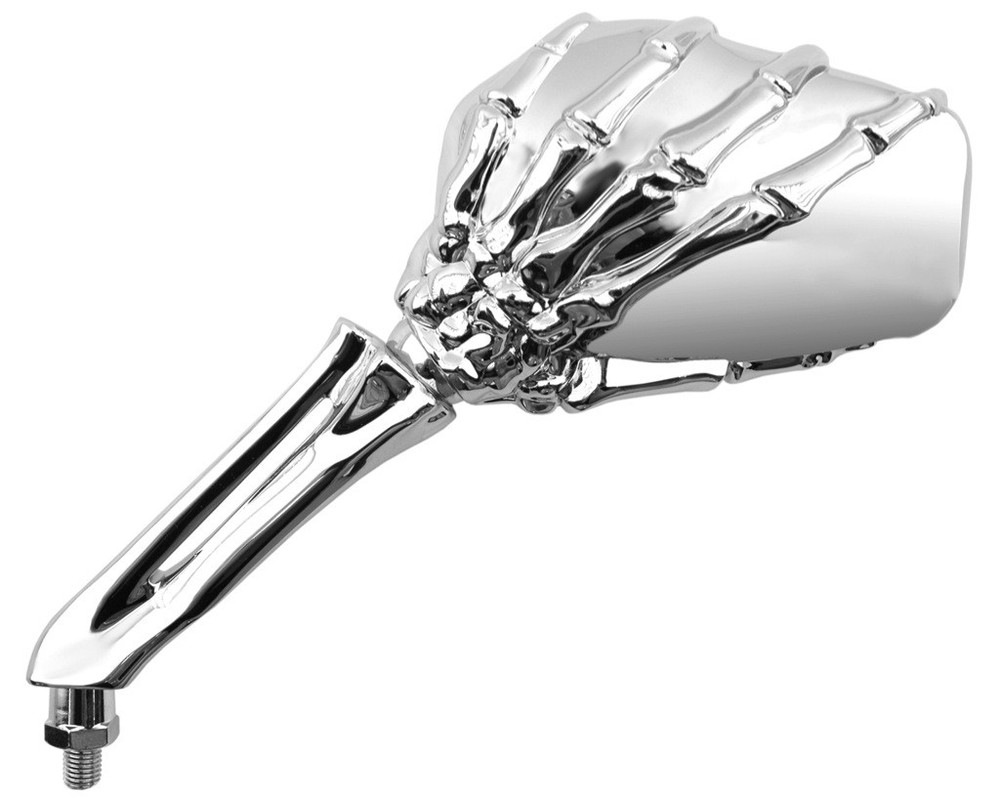 Universal Chrome Metal M10 Handlebar Mount, Left Rear View Mirror