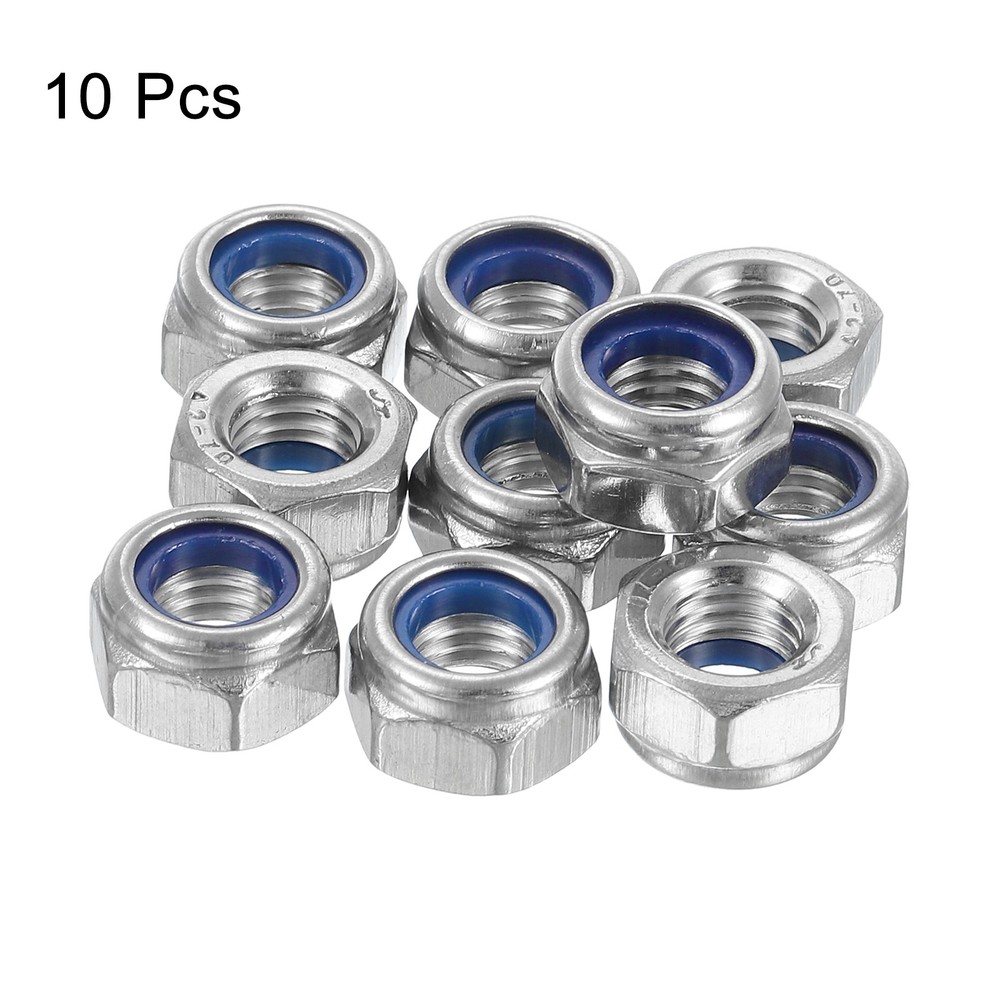 Left-hand Lock Nuts M8x1.25mm Thread Hex Nylon Insert Lock Nut