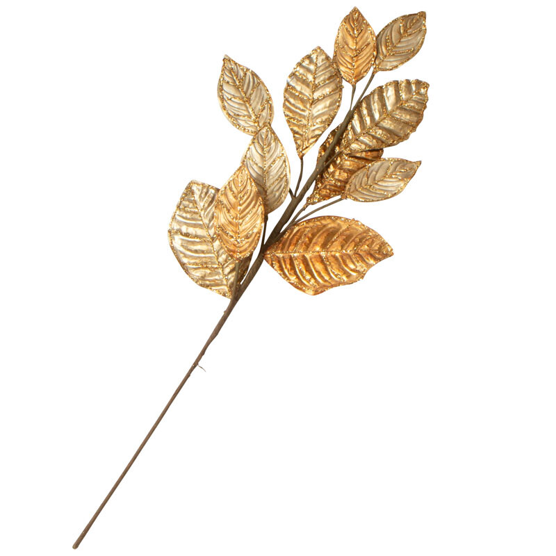 Metallic Gold Copper Artificial Leaf Spray