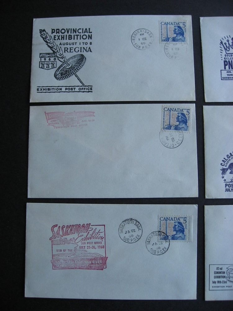 Canada exhibition covers 6 different from 1960 some toned