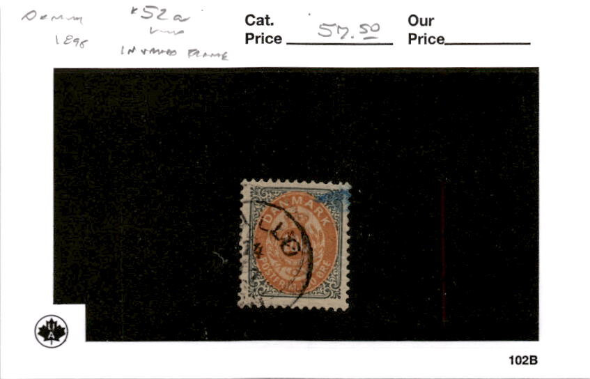 Denmark, Postage Stamp, #52a Inverted Frame Used, 1895 (AC)