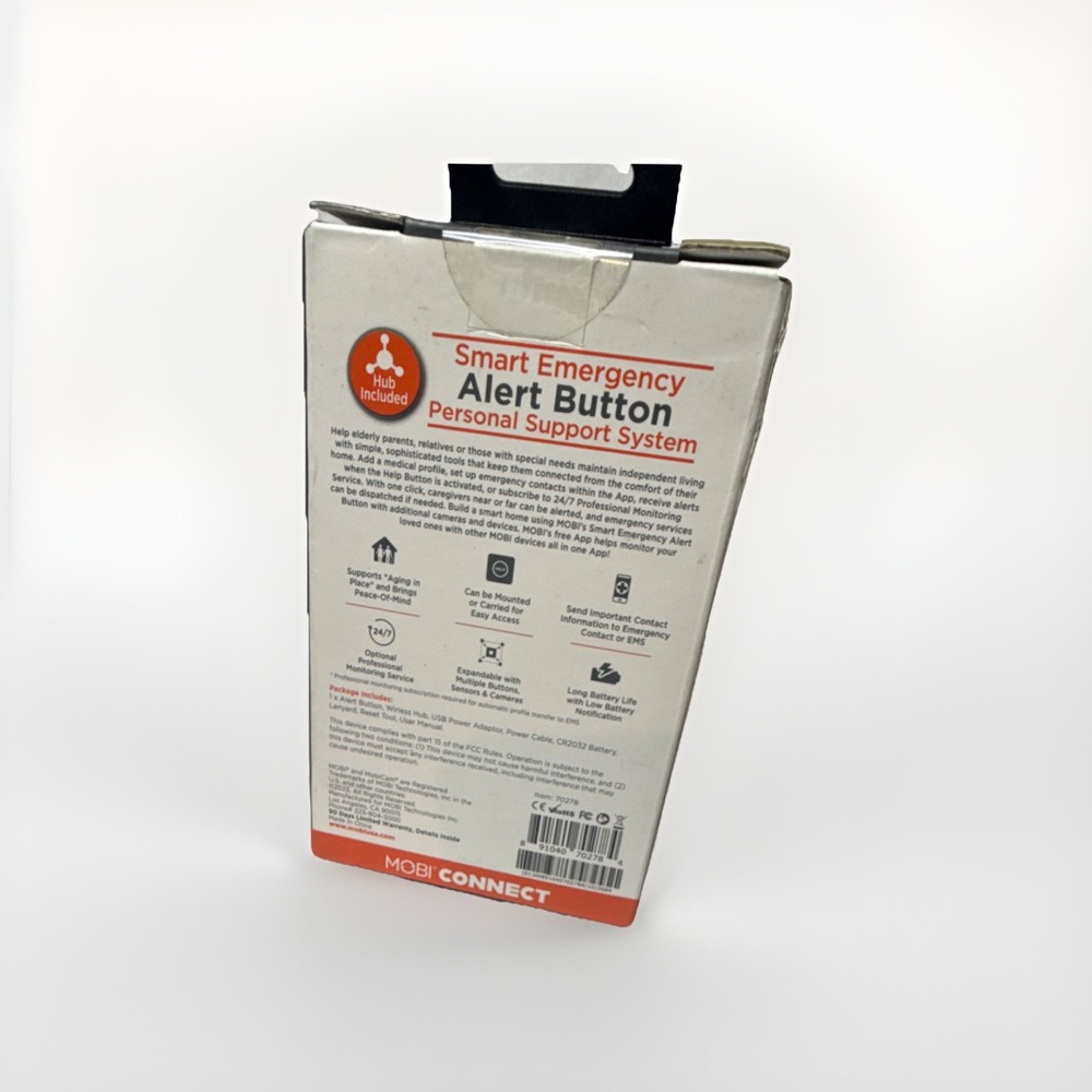 MOBI Connect Smart Emergency Alert Button Personal Support System WiFi Help New