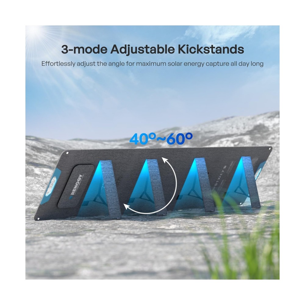 Renogy 200W Portable Solar Panel, IP65 Waterproof Foldable Solar Panel Power ...