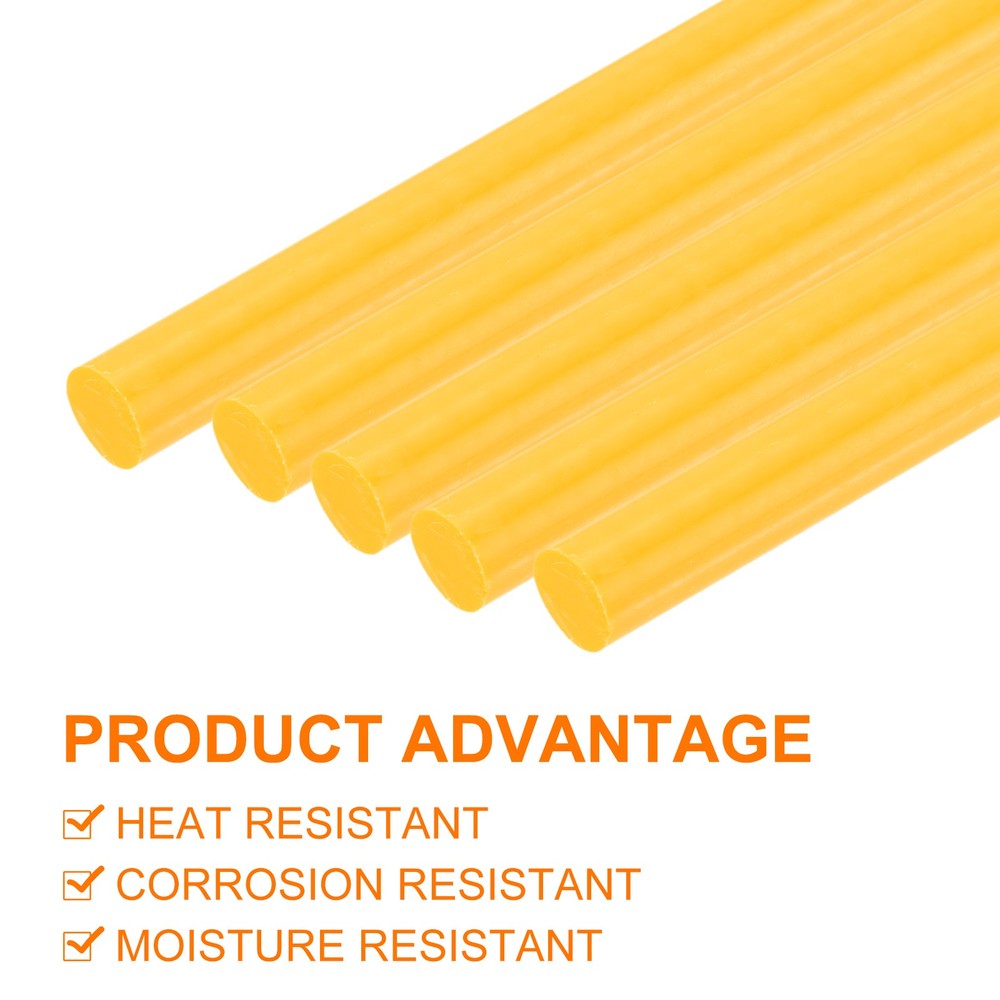 10 Pcs Yellow Plastic Rods 32 x 304mm ABS Round Stick Solid Bar DIY Model