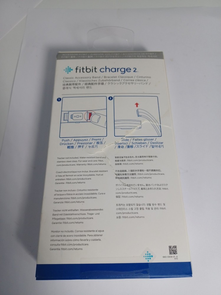 New Fitbit Charge 2 Accessory Band, Large - Blue