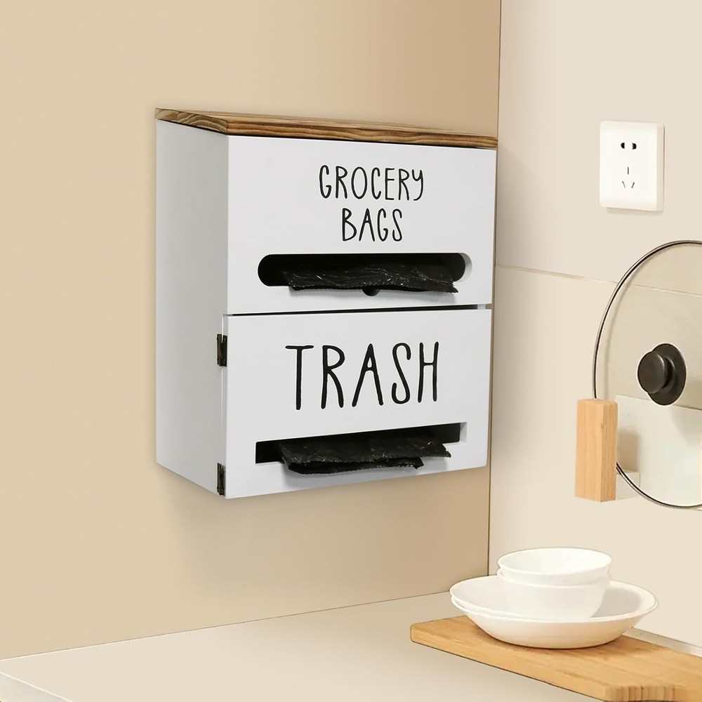 Versatile Wall-Mounted Trash Bag Organizer for Kitchen, Garage & Laundry