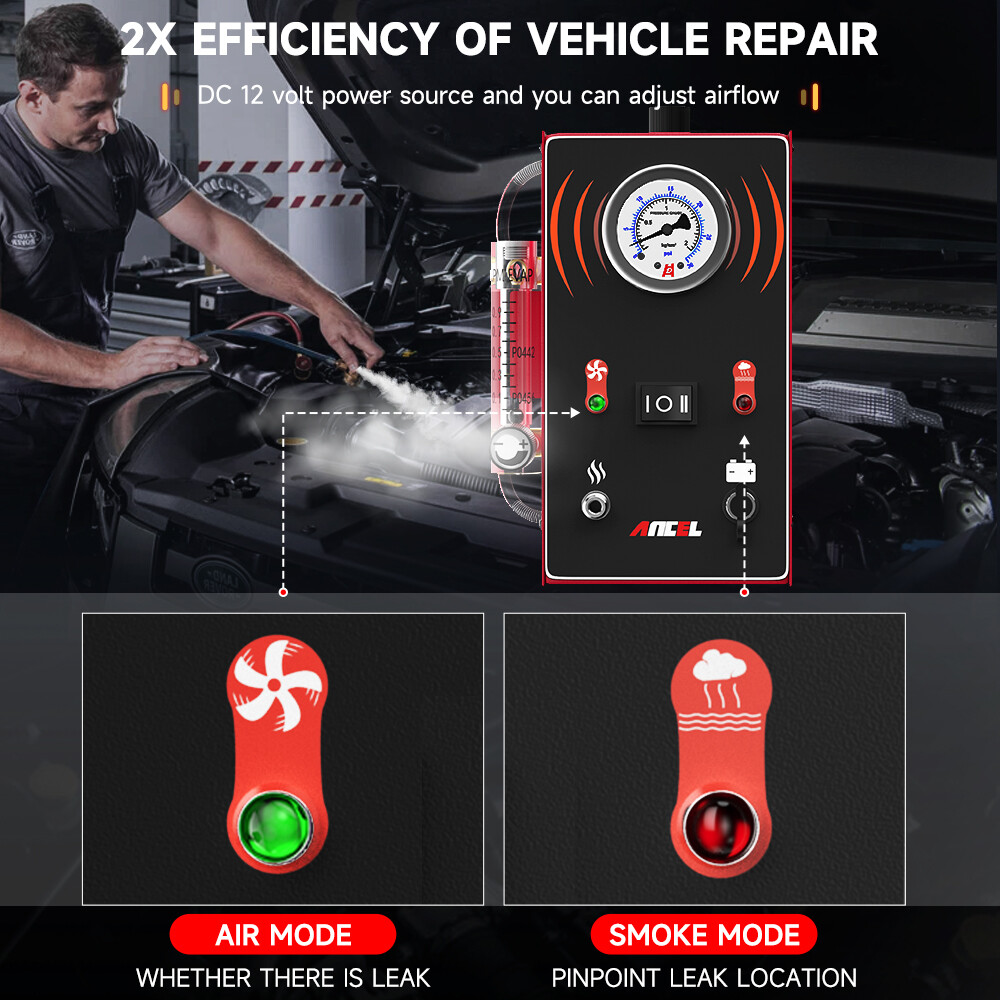 Auto EVAP Smoke Machine Leakage Detection Tester Pipe Vacuum System Diagnostic