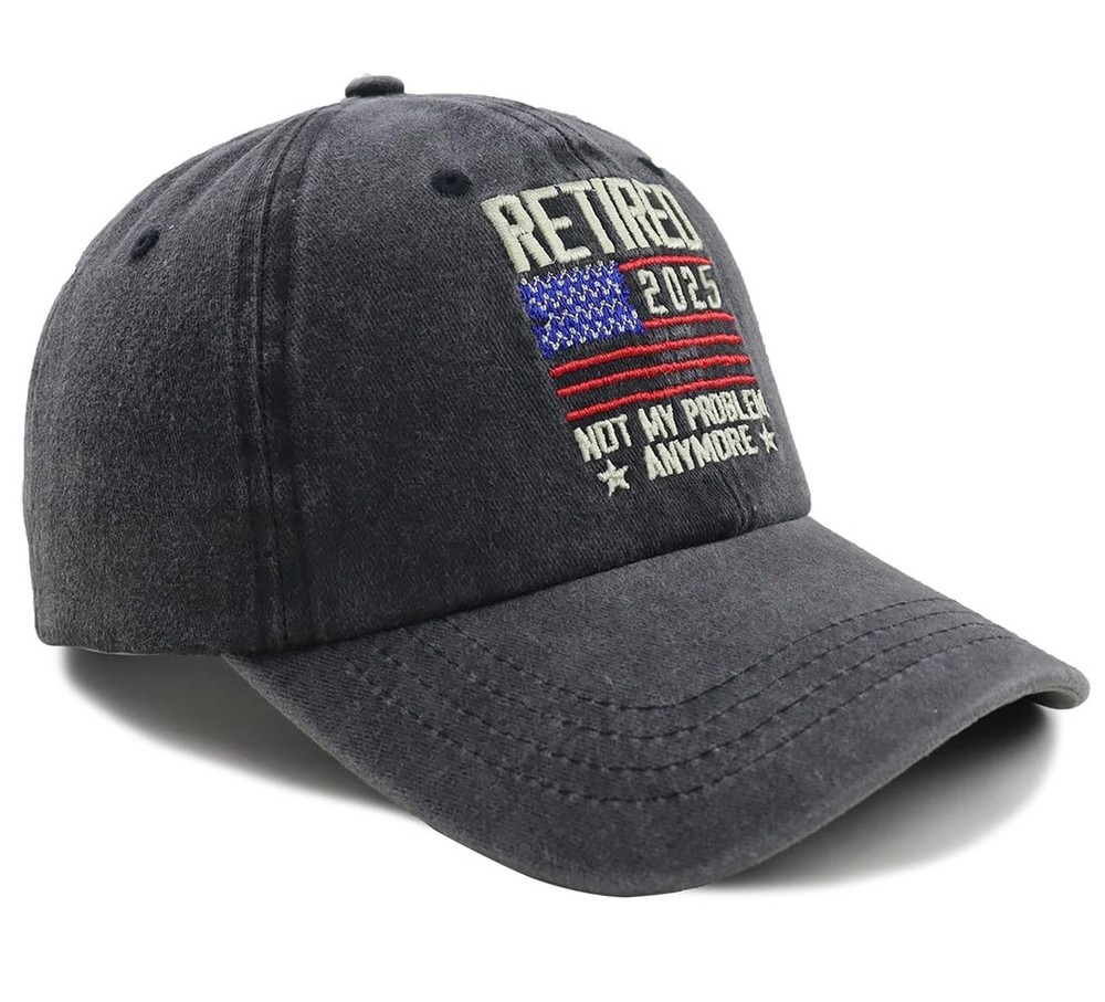 Retired 2026 2025 Not My Problem Anymore with American Flag Hat, Adjustable E...