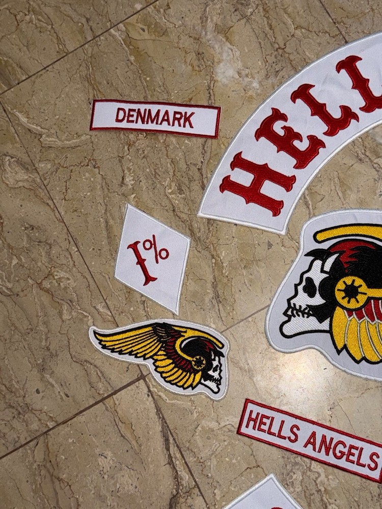 Hell Angels Denmark Biker Patch Set Skull Wing Full Back Patch MC Styl