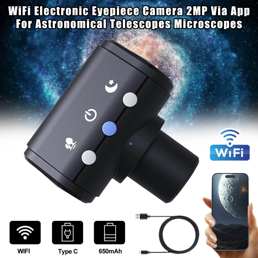 WiFi Digital Microscope Eyepiece Camera 2MP with App for Smartphone Tablet Mac