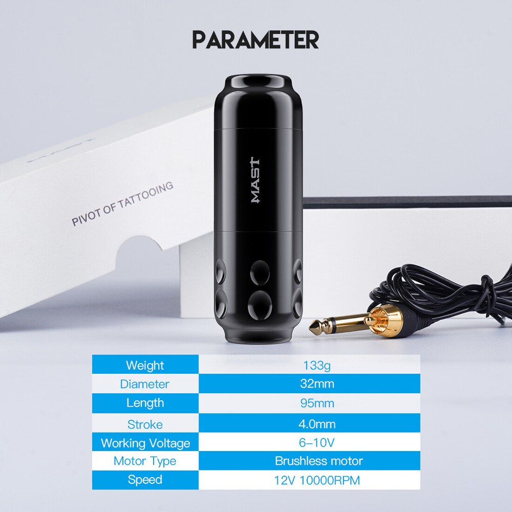 Mast Sensor Wireless Tattoo Machine Rotary Pmu Permanent Makeup Pen Needles Kit