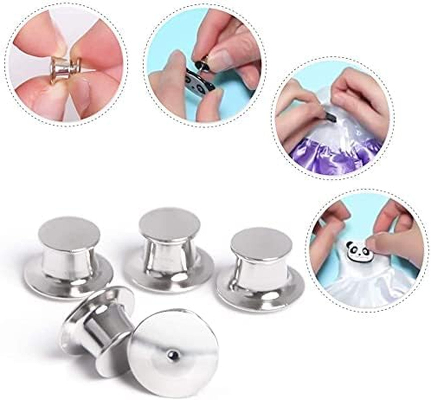 55 Pieces Metal Pin Backs Locking Pin Keepers Locking Clasp
