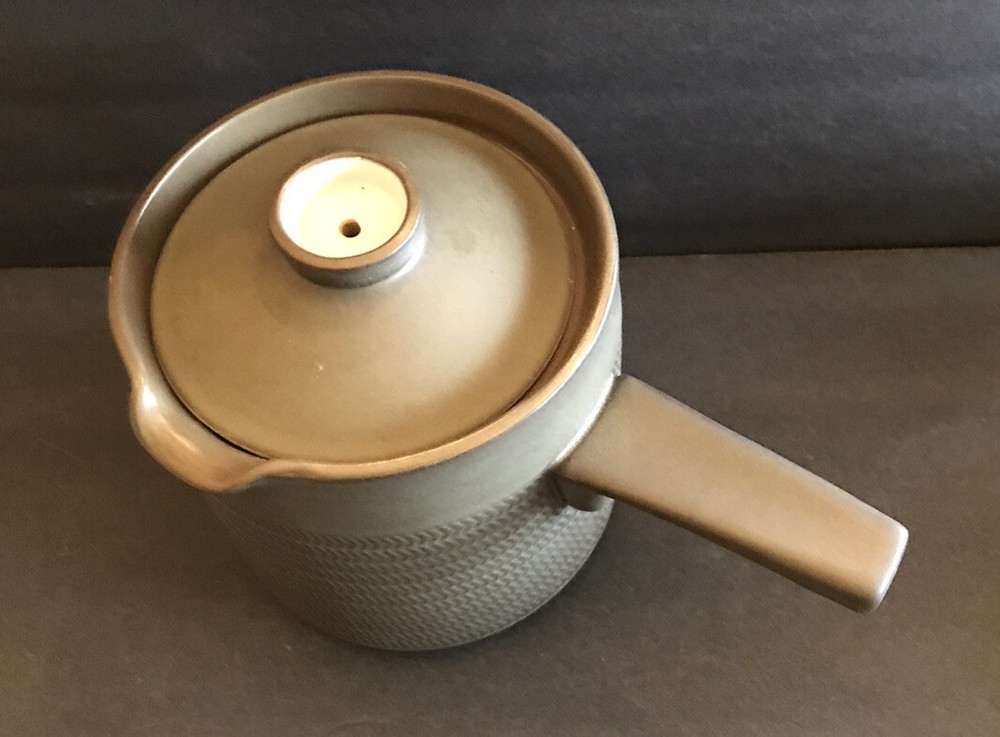 MCM Pottery Herringbone Pattern 6X6 Ceramic Saucepan? Server 29/6 Grey