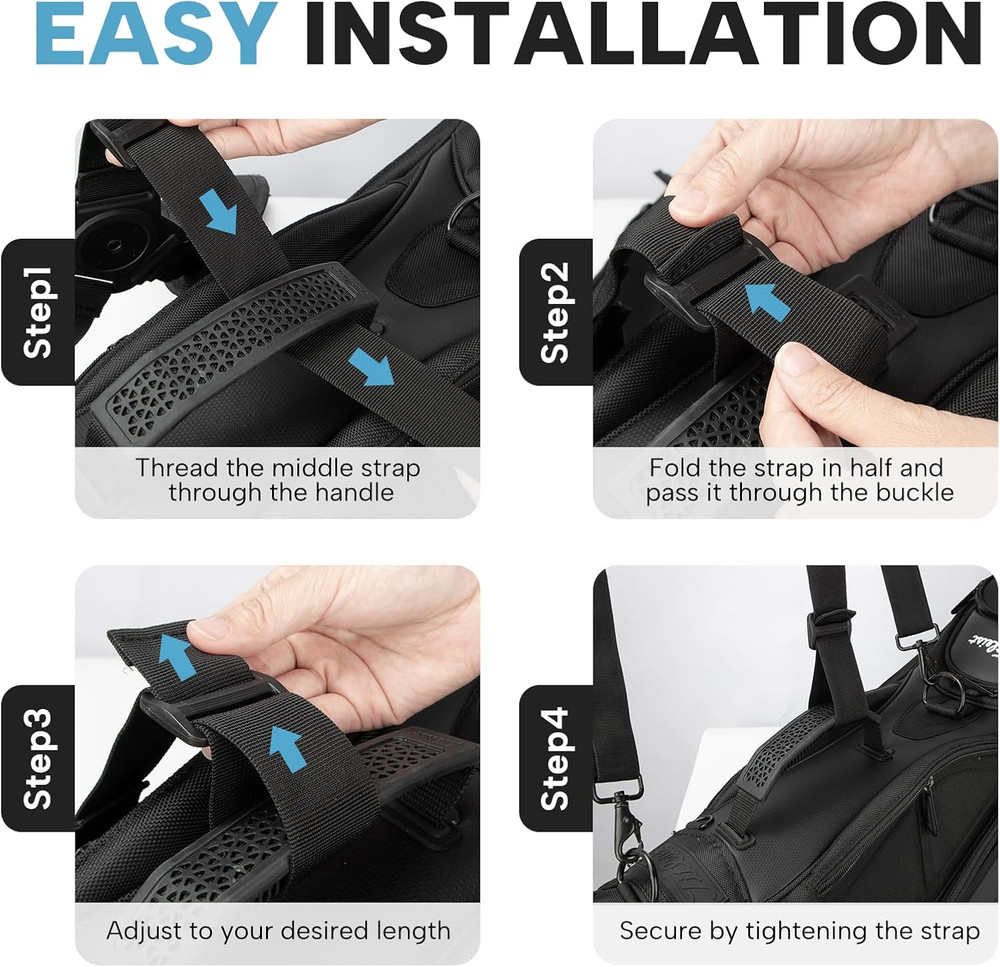 Golf Bag Shoulder Strap, Universal Golf Bag Strap Replacement Double Shoulder Ad