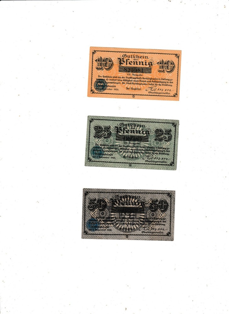 RECKLINGHAUSEN  3  NOTES  1920