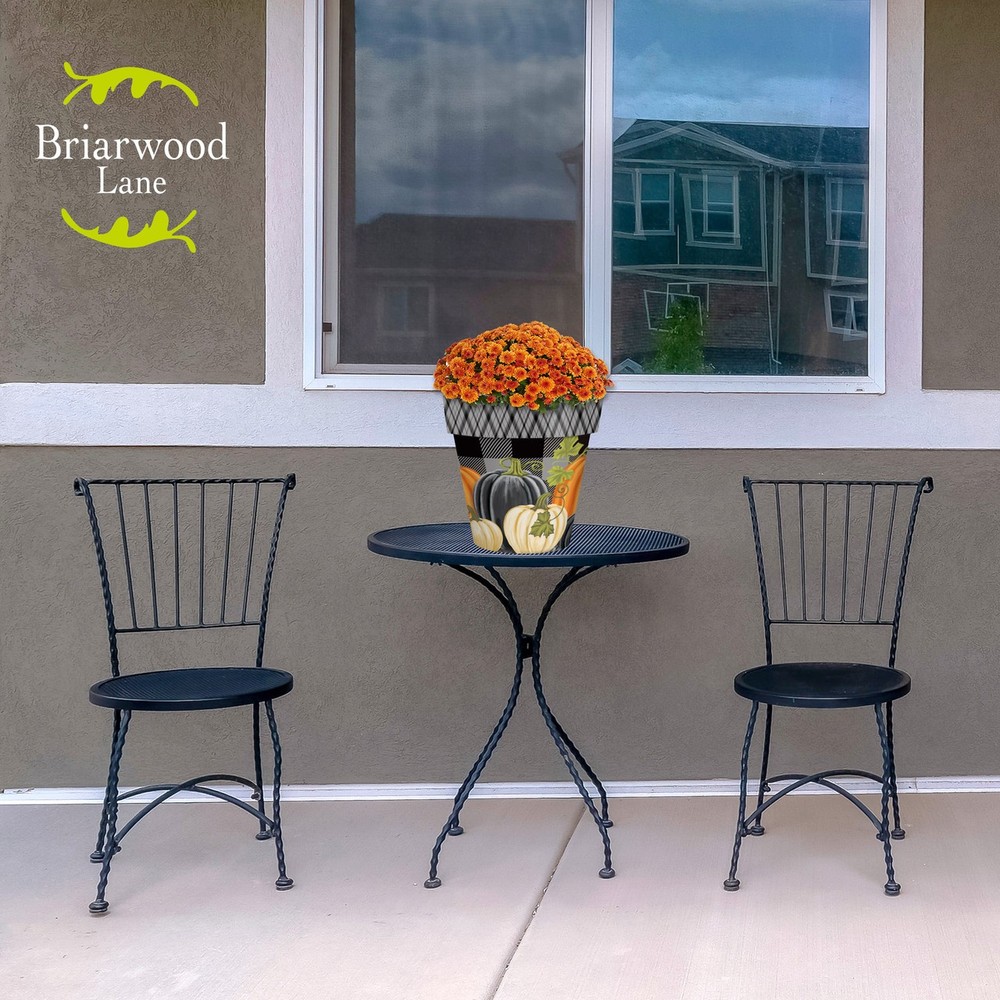 Briarwood Lane Checkered Pumpkins Medium Planter